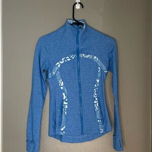 lululemon athletica Blue Ski Jacket with White Patterns